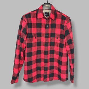 J. Crew Men’s Red Lumberjack Sherpa-Lined Flannel Button Down Size Small